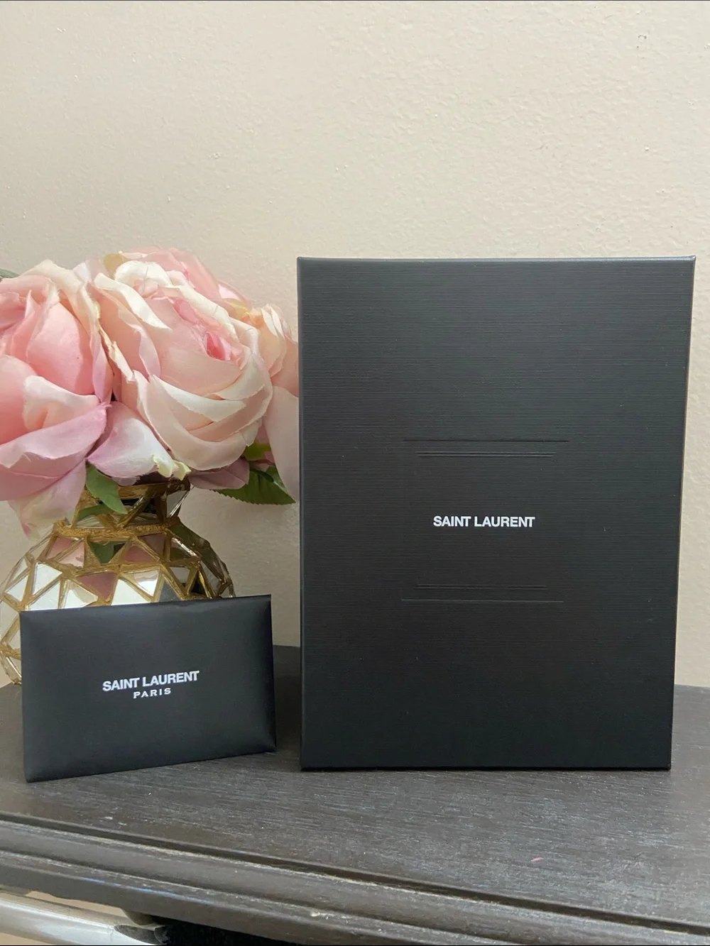 Saint Laurent Black and Pink Home Accent Box